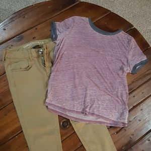 American Eagle Jegging and T-shirt set